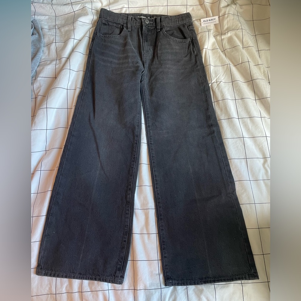 Gray girls wide leg jeans